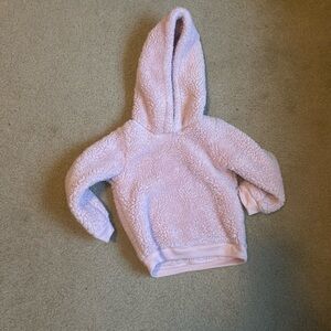 Pink fuzzy hoodie with bear ears